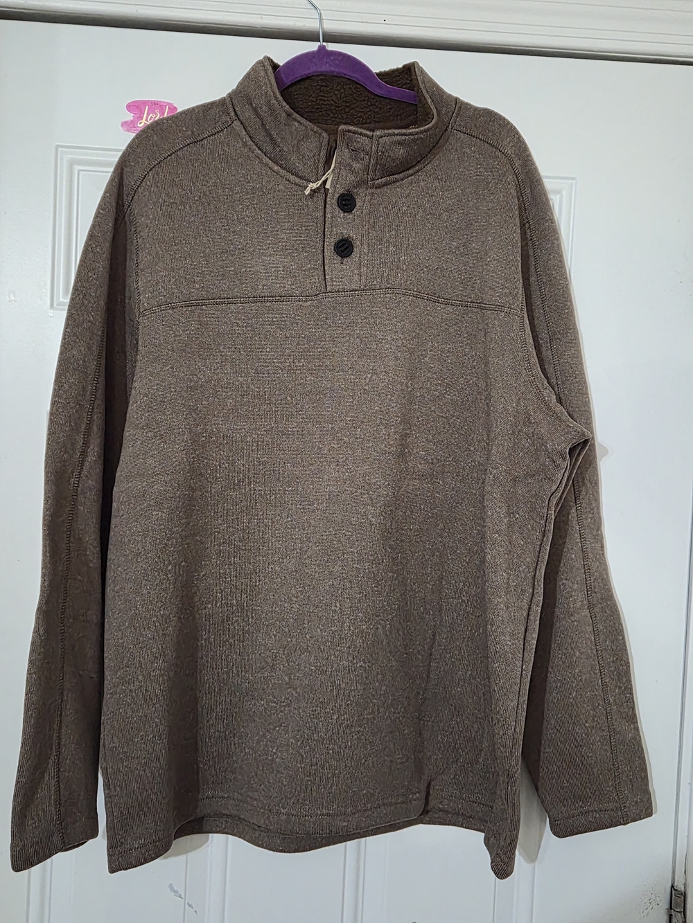 RedHead Men's Brown Zip-Neck Fleece Sweater